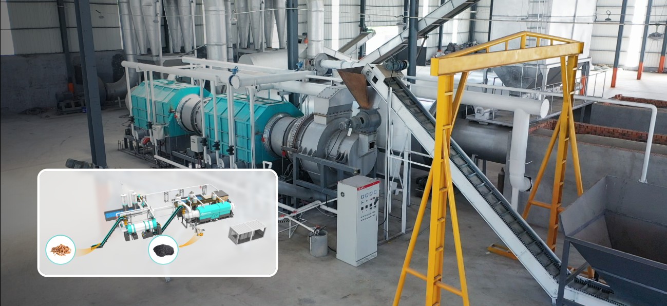Wood Recycling Solution-Wood Charcoal Making Machine